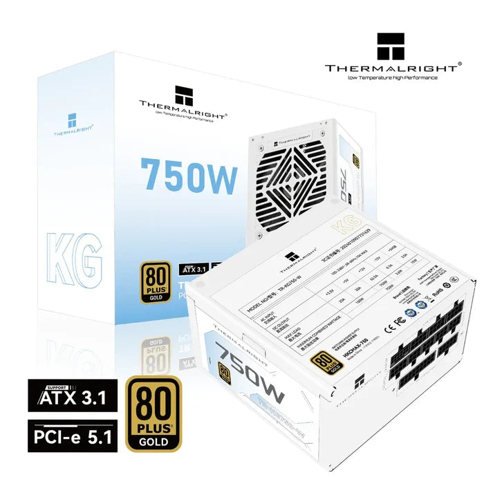 Thermalright KG-750-W 750W 80 Plus Gold Fully Modular Power Supply - White - PakByte Computers