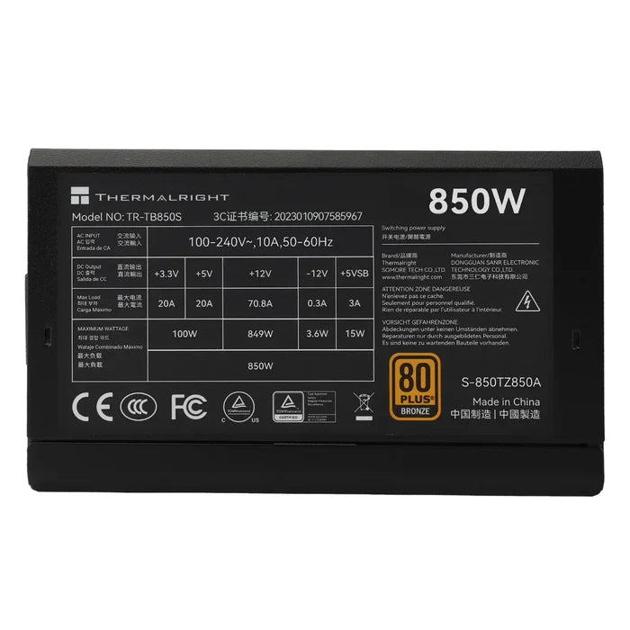 Thermalright TB-850S 850W 80 Plus Bronze Power Supply - PakByte Computers