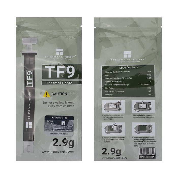Thermalright TF9 2.9g Thermal Paste Heat Sink Compound - PakByte
