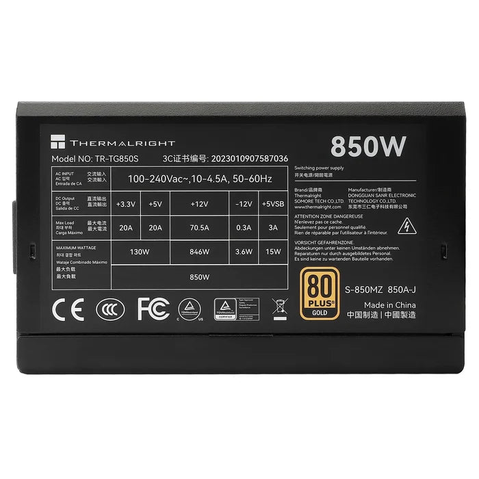Thermalright TG-850S 850W 80 Plus Gold Power Supply - PakByte Computers