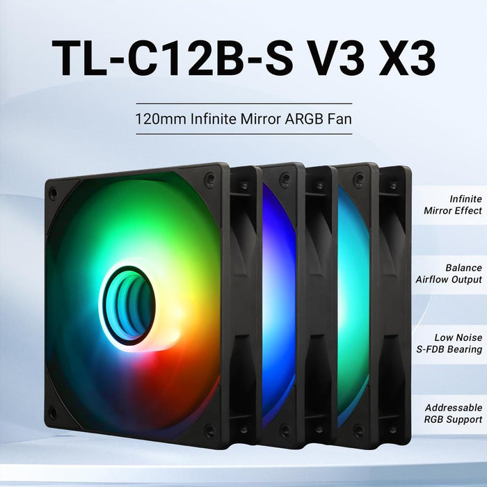 Thermalright TL-C12B-S V3 X3 ARGB 120mm Case Fan - PakByte Computers