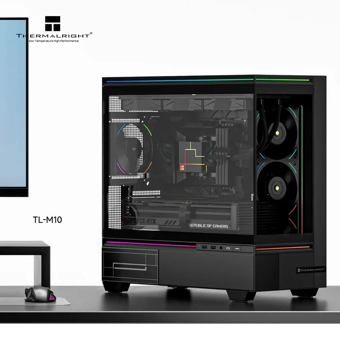 Thermalright TL-M10 Mid-Tower Micro-ATX Gaming Case - Black - PakByte Computers