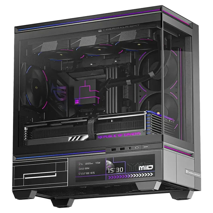 Thermalright TL-M10 Vision LCD Screen Mid-Tower Micro-ATX Gaming Case - Black - PakByte Computers