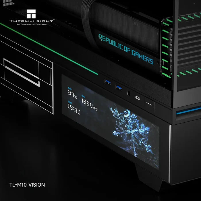 Thermalright TL-M10 Vision LCD Screen Mid-Tower Micro-ATX Gaming Case - Black - PakByte Computers