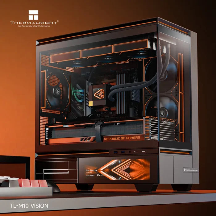 Thermalright TL-M10 Vision LCD Screen Mid-Tower Micro-ATX Gaming Case - Black - PakByte Computers