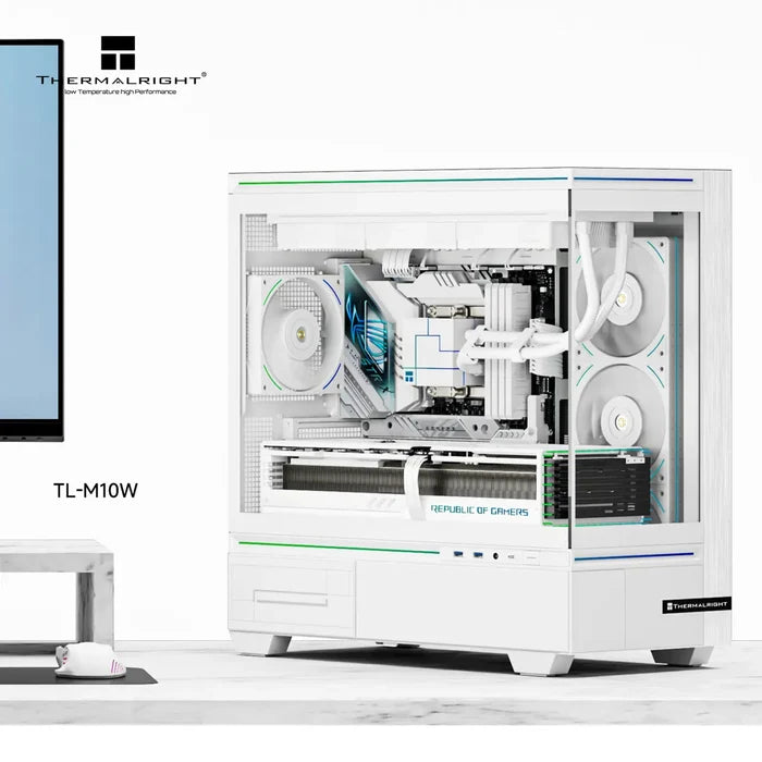 Thermalright TL-M10W Mid-Tower Micro-ATX Gaming Case - White - PakByte Computers