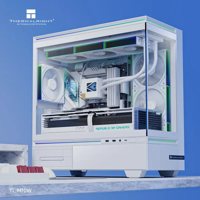 Thermalright TL-M10W Mid-Tower Micro-ATX Gaming Case - White - PakByte Computers