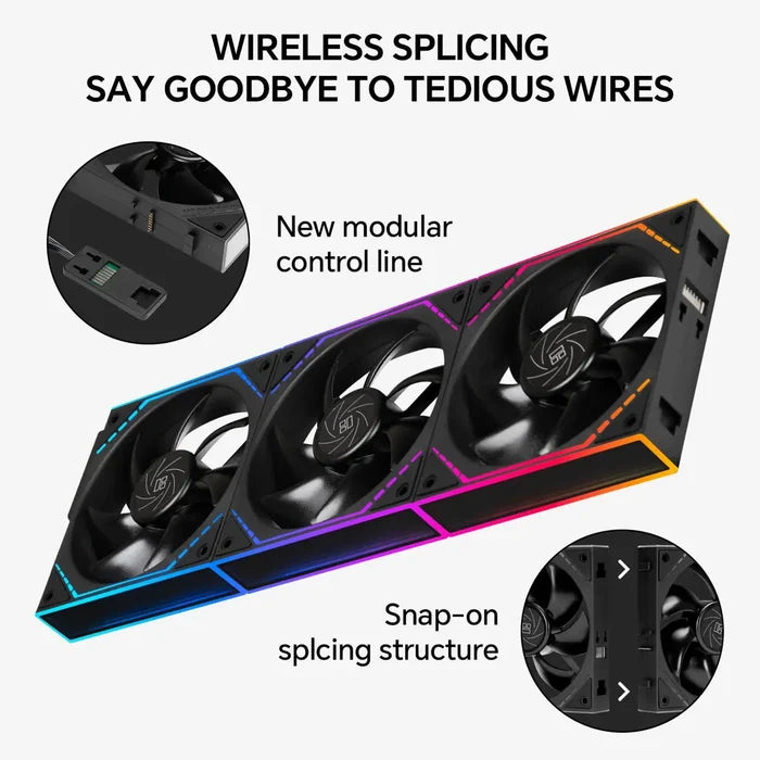 Thermalright TL-M12Q X3 120mm PC Case Cooling Fans, Pack of 3 - Black - PakByte Computers