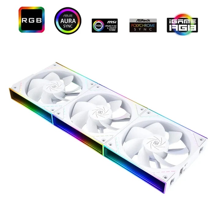 Thermalright TL-M12QRW X3 120mm PC Reverse Blade Case Fans - White - PakByte Computers
