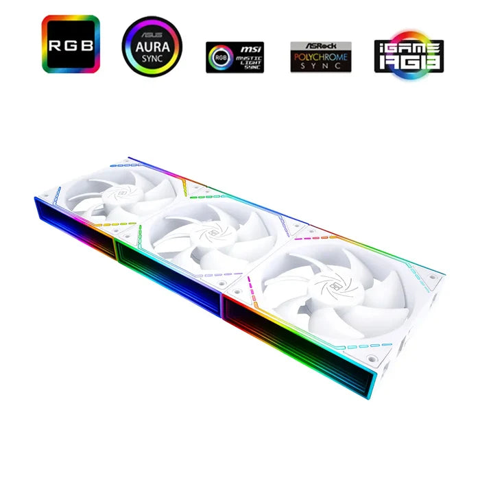Thermalright TL-M12QW X3 120mm PC Case Cooling Fans, Pack of 3 - White - PakByte Computers