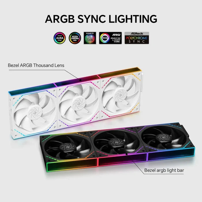 Thermalright TL-M12QW X3 120mm PC Case Cooling Fans, Pack of 3 - White - PakByte Computers