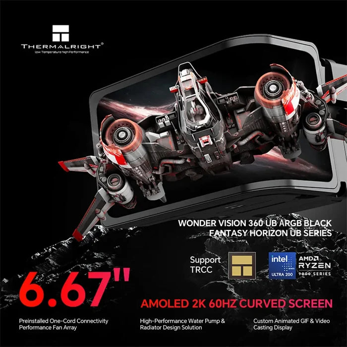 Thermalright Wonder Vision 360 UB ARGB CPU AIO Liquid Cooler - Black - PakByte Computers