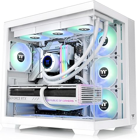 Thermaltake View 380 TG ARGB Mid Tower ATX Case - Snow - PakByte Computers