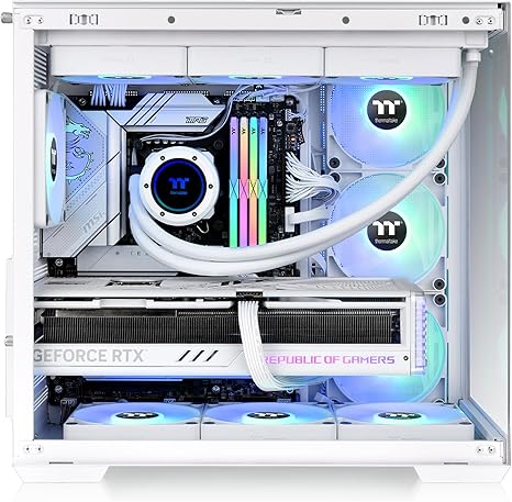 Thermaltake View 380 TG ARGB Mid Tower ATX Case - Snow - PakByte Computers