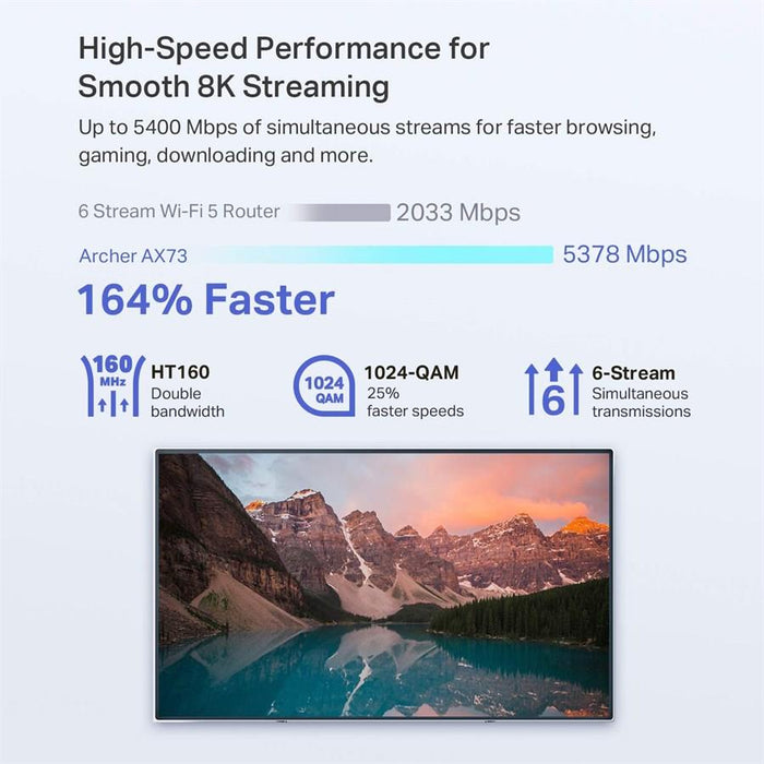 TP-Link Archer AX73 AX5400 Dual-Band Gigabit Wi-Fi 6 Router - PakByte Computers