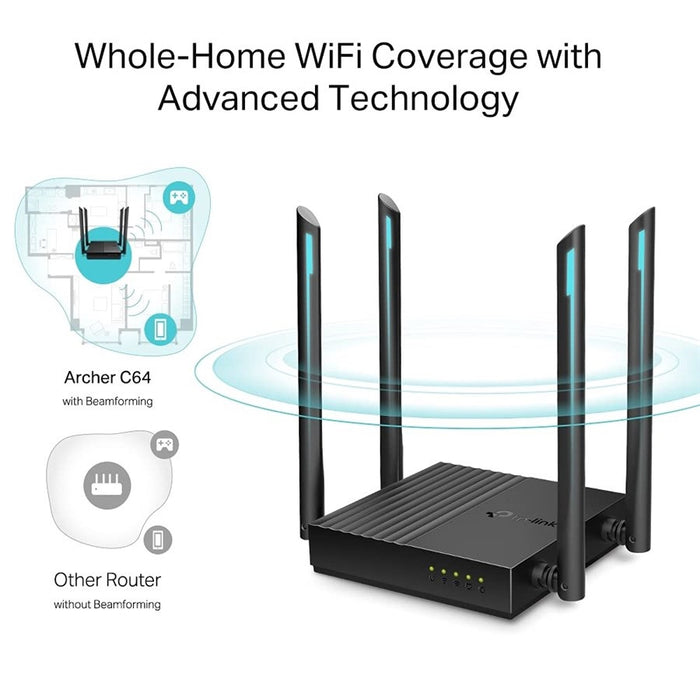 TP-Link Archer C64 AC1200 Dual-Band Gigabit Wi-Fi Router - PakByte Computers