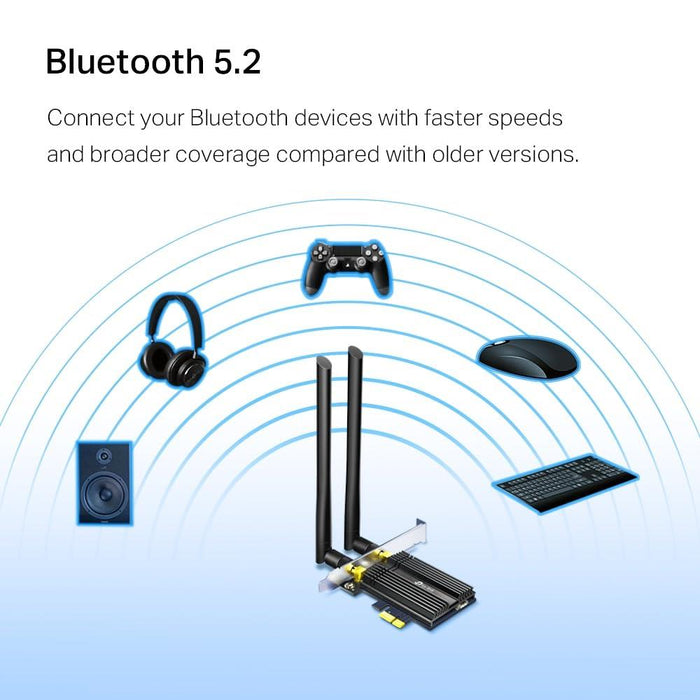 TP-Link Archer TX50E AX3000 Wi-Fi 6 Bluetooth 5.2 PCIe Adapter - PakByte Computers