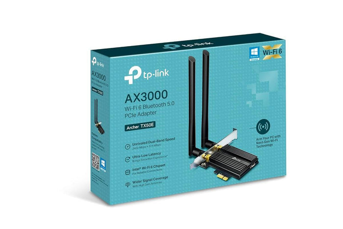 TP-Link Archer TX50E AX3000 Wi-Fi 6 Bluetooth 5.2 PCIe Adapter - PakByte Computers