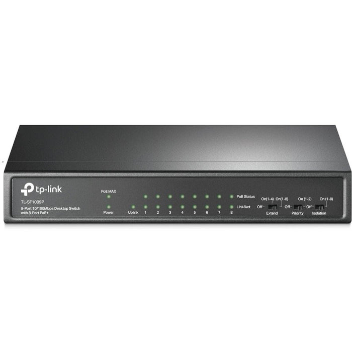 TP-Link TL-SF1009P 9-Port 10/100Mbps Desktop Switch with 8-Port PoE+ - PakByte Computers