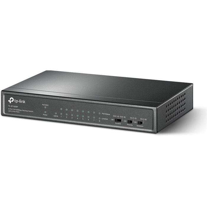 TP-Link TL-SF1009P 9-Port 10/100Mbps Desktop Switch with 8-Port PoE+ - PakByte Computers