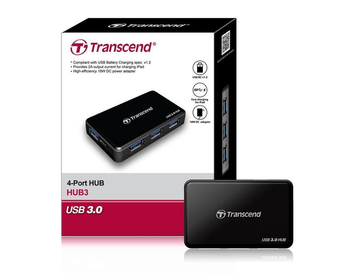 Transcend HUB3K 4-Port USB Hub - PakByte Computers