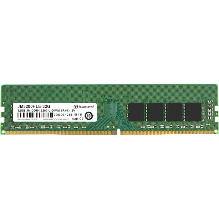 Transcend JetFlash 32GB 3200MHz C22 DDR4 U-DIMM Desktop Memory - PakByte Computers