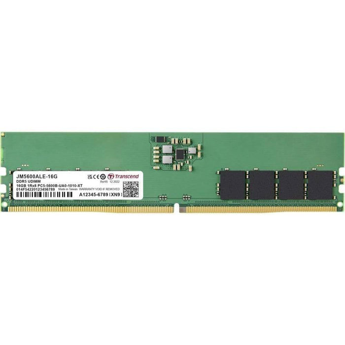 Transcend JetRam 16GB (1x16GB) 5600MHz C46 DDR5 U-DIMM Desktop Memory - PakByte Computers