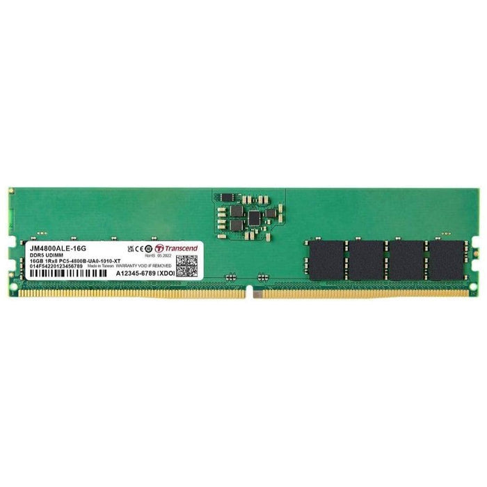 Transcend JetRam 16GB 4800MHz C40 DDR5 U-DIMM Desktop Memory - PakByte Computers
