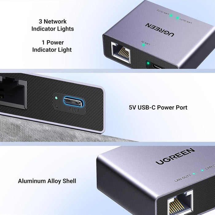 Ugreen 1000Mbps Ethernet Splitter for PC, Laptop, PS5, Xbox, TV - PakByte Computers