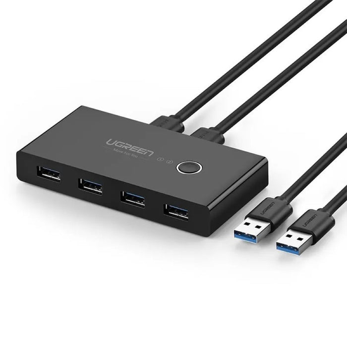 UGREEN 30768 USB 3.0 4-Port Switch With 2 Pack USB Male Cable - PakByte Computers