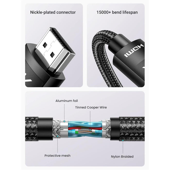 Ugreen 401044K HDMI Male to Male Braided Cable 10M - PakByte Computers