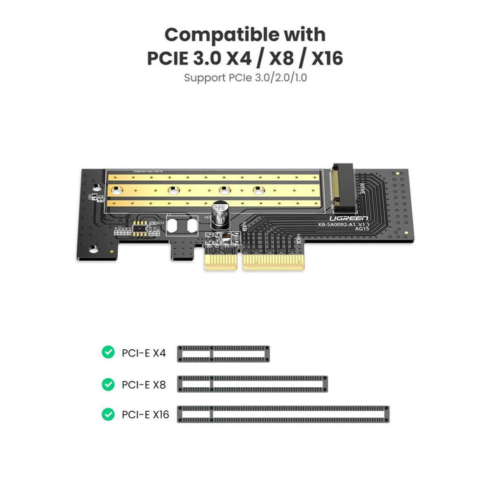 Ugreen 70503 M.2 NVME to PCI Express 3.0 x4 SSD Card Adapter - PakByte Computers