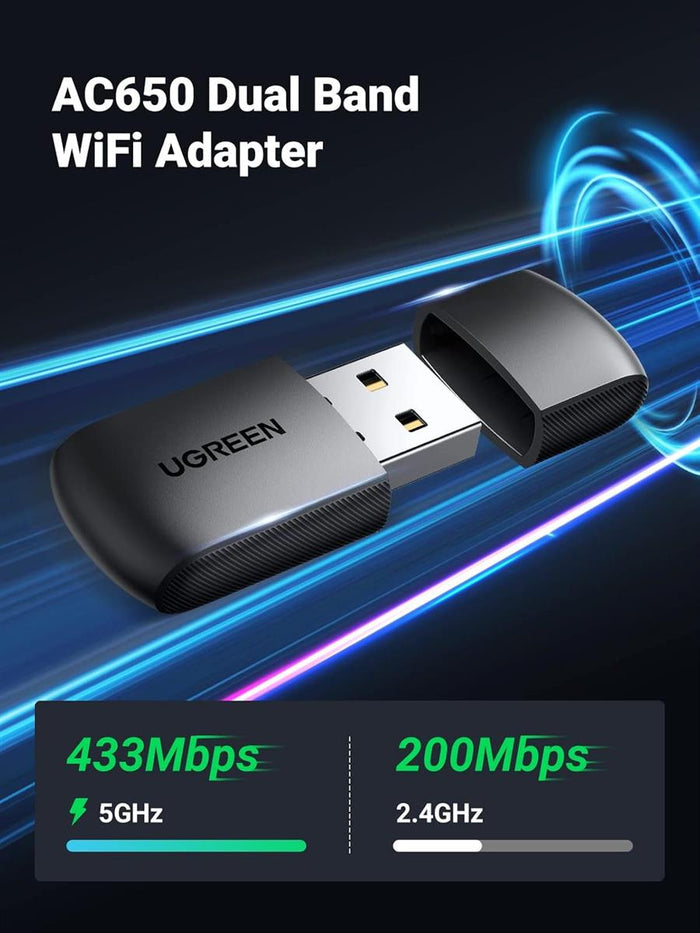 UGREEN AC650 11ac DualBand Wireless USB Adapter - PakByte