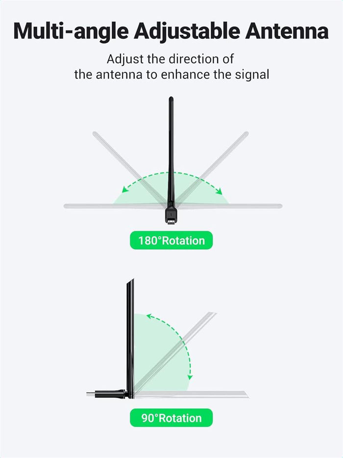 UGREEN AC650 HighGain Dual Band Wireless USB Adapter - PakByte