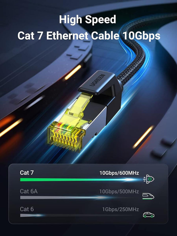 UGREEN Cat7 Pure Copper Ethernet Cable Braided 15m (Black) - PakByte