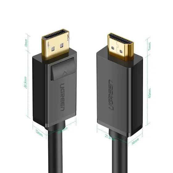 Ugreen DisplayPort Male to HDMI Male Cable - 3M