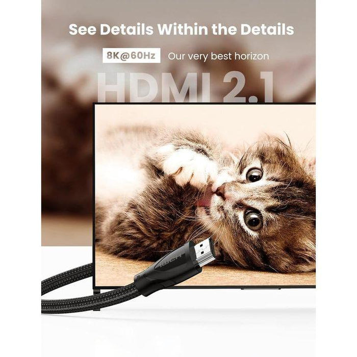 Ugreen HDMI 8K Cable Male to Male Aluminum Alloy Shell Braided - 2m (Black) - PakByte