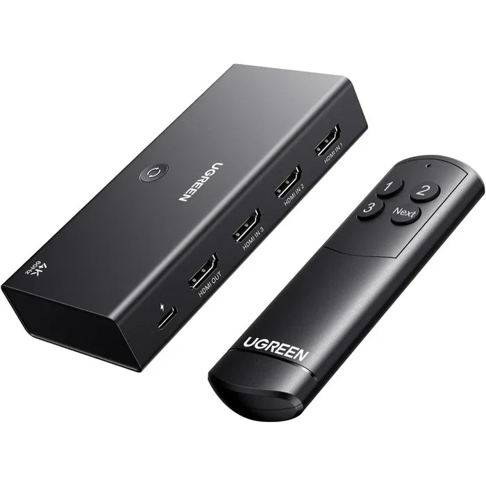 Ugreen HDMI Switch 3 in 1 Out 4K@60Hz, HDMI Splitter with Remote