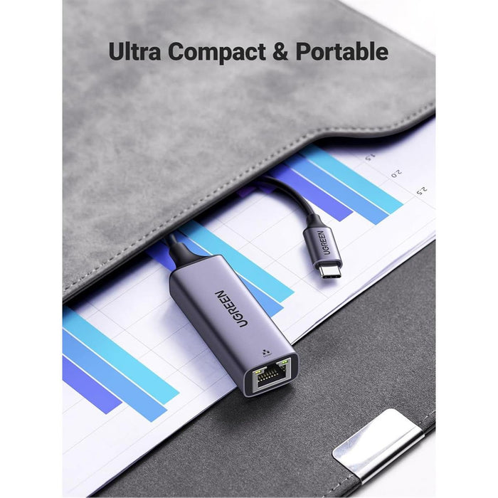 UGREEN USB Type C to 10/100/1000M Ethernet Adapter (Space Gray) - PakByte