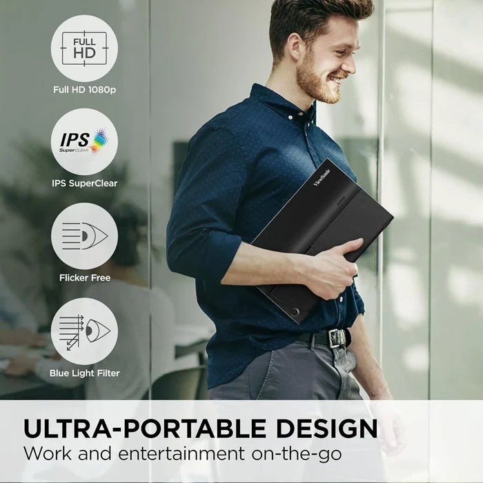ViewSonic VA1655 15.6" 1080p FHD IPS Portable Monitor with Built-in Stand - PakByte Computers