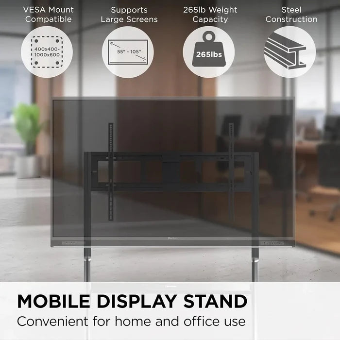 ViewSonic VB-STND-009 Slim Mobile TV Cart for 55 to 86" Screens