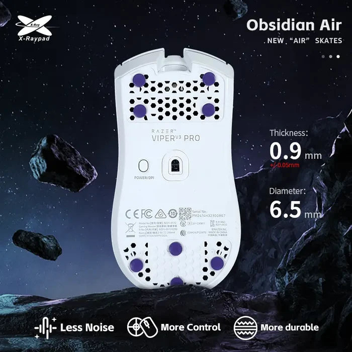 X-Raypad Obsidian Air DIY Mouse Skates Universal D6.5mm Dots – Quiet & Control